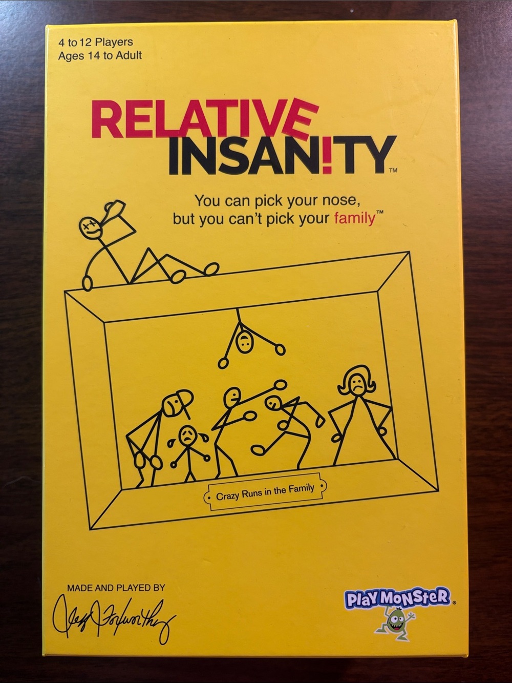 Relative Insanity Family Card Game - Yellow